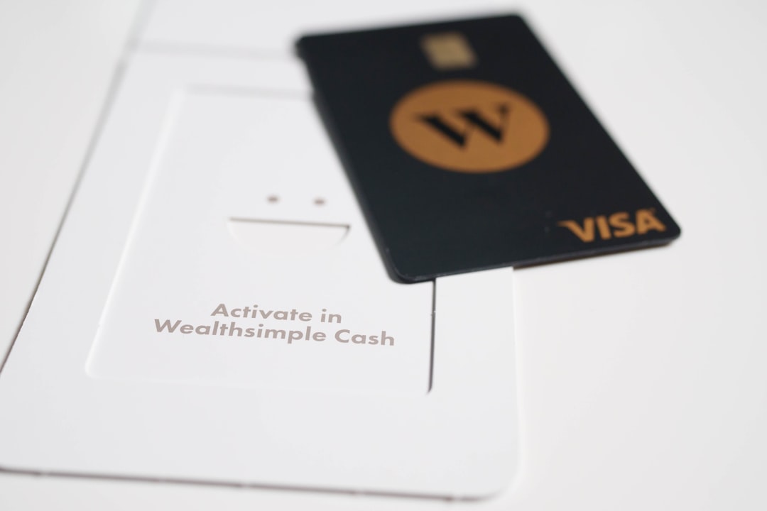 a visa card sitting on top of a white table